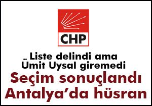 CHP Antalya'da hüsran... Ümit Uysal PM'ye giremedi